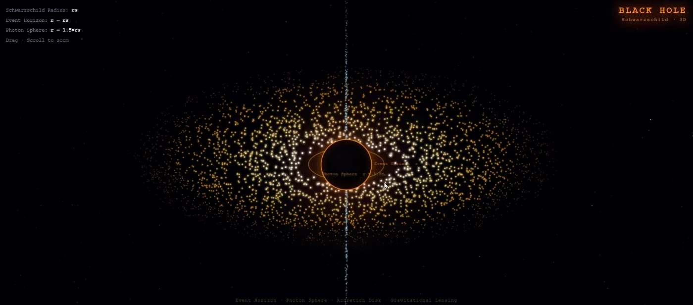 3D simulation of a Schwarzschild black hole with accretion disk