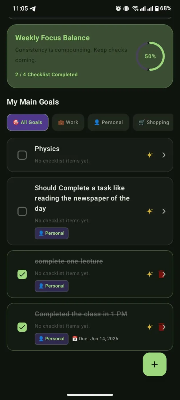 Smart To-Do goals list